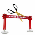 Grand Opening Kit-25" Ceremonial Scissors, Ribbon, Bows, Stanchions (Red)